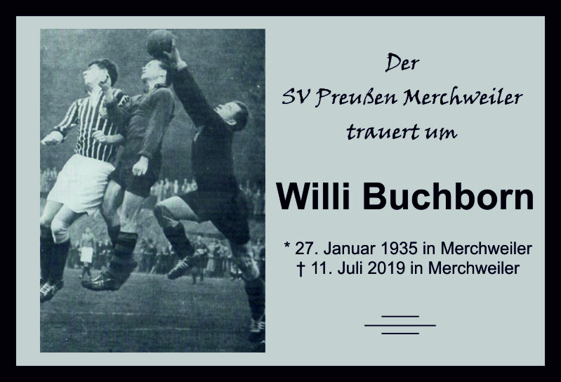 Die Preußen-Familie trauert um Willi Buchborn